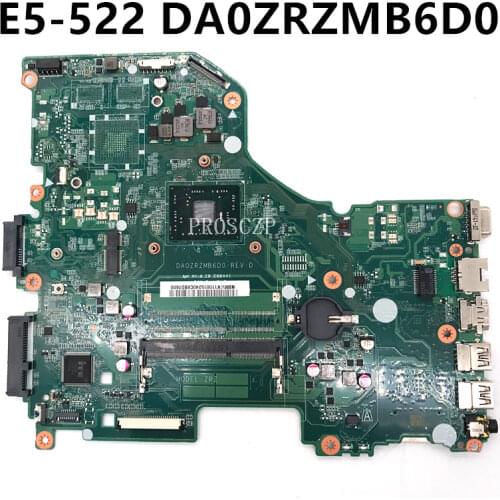 Free shipping For Aspire E15 E5-522 Laptop motherboard DA0ZRZMB6D0 100% working well