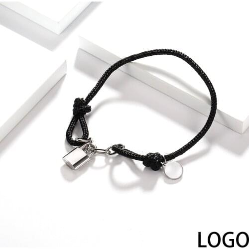 BOYULIGE Fashion Rope Bracelet Stainless Steel Lock Couple Bracelets For Men And Women Charm Jewelry Support The Purchase Of Box