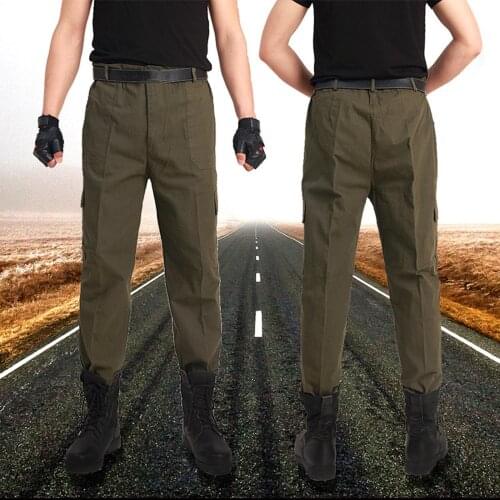 Men Pants Trousers 2020 winter Casual Fitness Bodybuilding Pocket Skin Full Length army green Hip Hop Sports Pants overalls