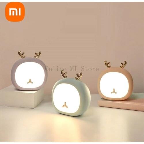 Xiaomi Cute Pet Night Light Deer Bunny Nursery Night Lamp for Kid Baby Stepless Touch USB Rechargeable Table Lamp Desk Lamp New