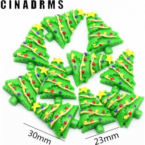 2017 NEW Christmas Selling|23mmX30mm Resin Christmas Tree Cabochons|FaltBack Christmas Tree Embellishments Deco