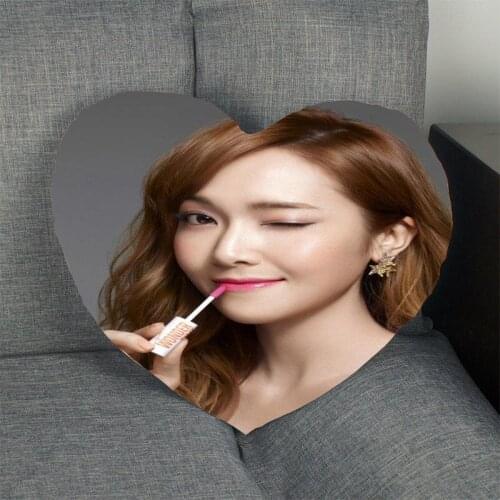 New Kpop Pillow Case Jessica Jung Heart Shape Satin Fabric Pillow Cover For Home Bedroom Wedding decorate Pillow Cases