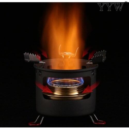 Stainless Steel Alcohol Stove Portable Outdoor Camping Backpacking Stove Hiking Picnic Barbecue Windproof Stove Equipment Stove