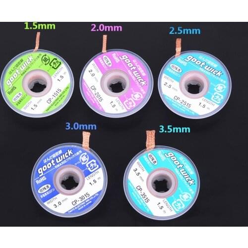 GOOT RoHS desoldering wire 1.5m remove solder tin for mobile phone motherboard PCB repair