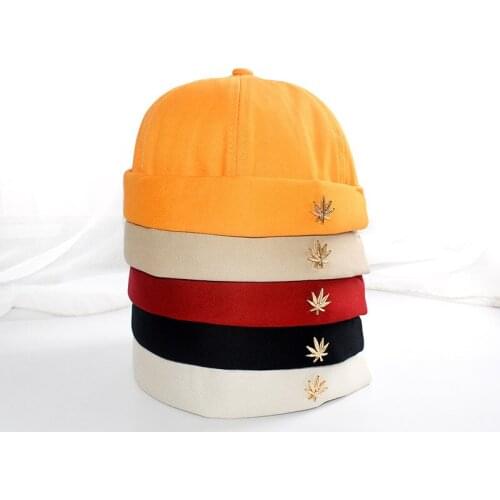 Brimless beanies Cotton hats for men street hip hop hat retro casual womens beanie hats Unique portable sun hat Solid color