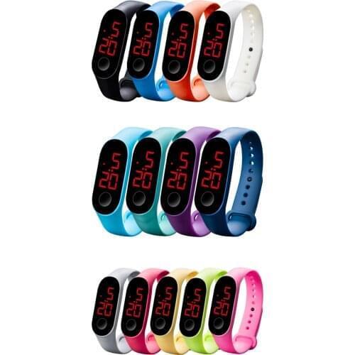 LED Electronic Sports Luminous Sensor Watches Fashion Men and Women Watches 15 Colors New Fashion LED Sports Running Watch&50