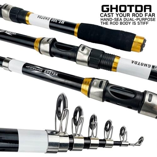 NEW Carbon Fiber Telescopic Carp Pesca Sea Fishing Rod pole Portable Spinning Travel Ultralight 2.1M 2.4M 2.7M 3.0M 3.6M