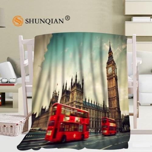 Custom London Street Blanket Office Sofa Blanket Portable Soft Blanket Bed Plane Travel Adult Home Blanket