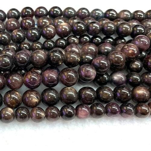 Veemake Star Ruby Sapphire Natural Necklace Bracelets Earrings Ring Loose Round Gemstones Beads For Jewelry Making 06779