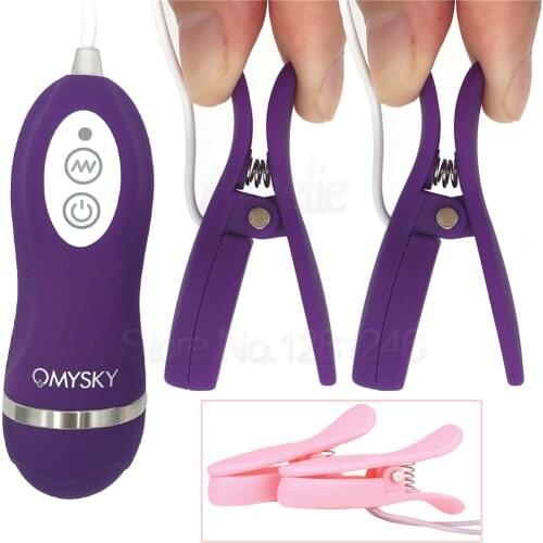 10 Speeds Waterproof Breast Massage Nipple Vibrator Clitoris Clip Vibrating Nipple Clamps Silicone Vibrators Sex Toys for Women