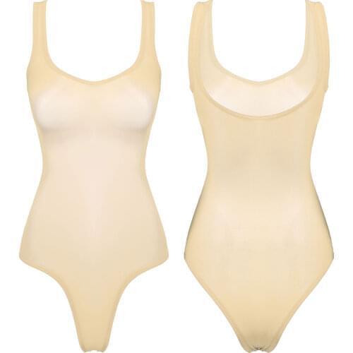 Women Swimsuit Bodysuit Erotic Lingerie Swimsuit Sleeveless One-piece Leotard Underwear Swimwear Mesh Transparent Sheer Bodysuit