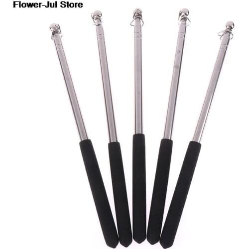 1pcs Black Stretchable Pointer touch whiteboard pen felt head stainless steel telescopic rod teacher pointer 1 meter