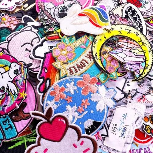 10/20/30/50PCS Random Sent Cute Cartoon Patch Animal Badges Patches For Clothing Thermoadhesive Patches On Children Clothes DIY