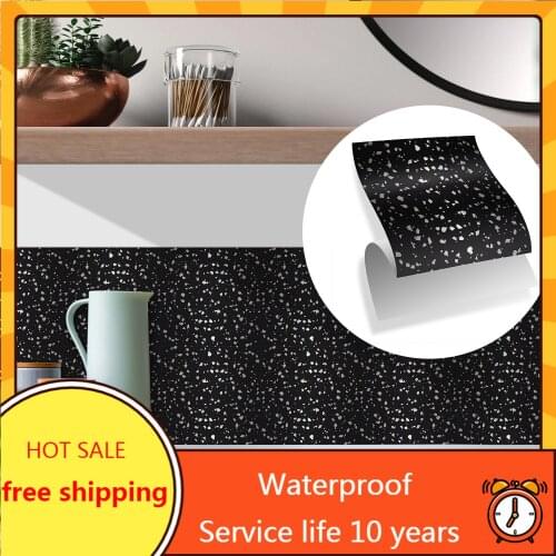 3D Drawing Black Wall Sticker 10Pcs PVC Self-Adhesive DIY Background Wallpaper for Kitchen Living Room Sink Decorate Films