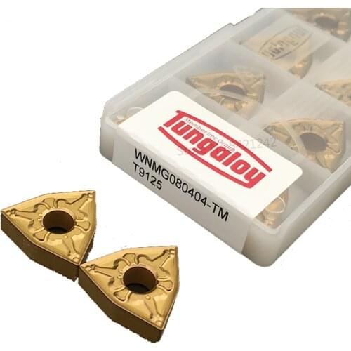 10pcs WNMG080404 TM T9125 WNMG080408 Original Tungaloy Carbide inserts CNC Lathe Tools External Turning Blade Tools for Steel