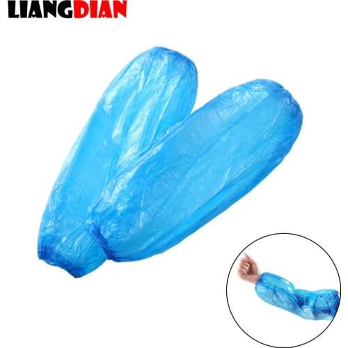 100pcs/pack Waterproof Disposable PE Plastic Arm Sleeves Covers Oversleeves Hygiene Bag Elastic Band For Makeup Tattoo Accessory