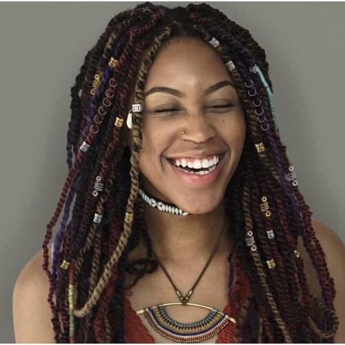 160pcs/set Golden Silver Aluminum Dread Locks Metal Cuffs Braiding Hair Jewelry Hair Decoration Dreadlocks Beads Mixed