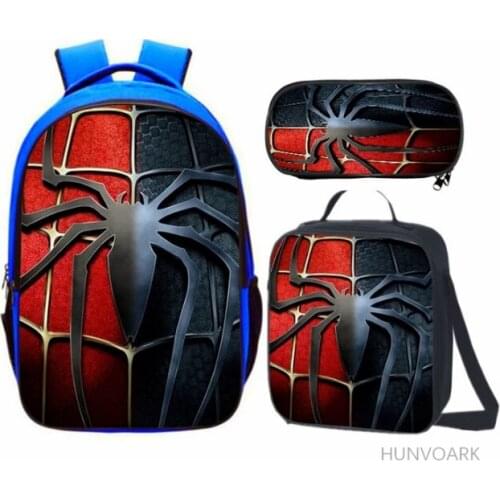 Disney Spiderman School Bags Sets Bookbags for Teenage Boys Girls 3pcs Primary Backpack with Lunch Box Pencil Bags