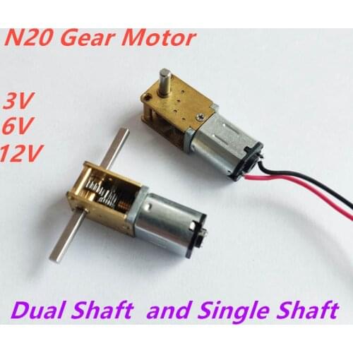 3V/6V/12V Dual /Single Output Shaft N20 Gear Moror Reducer Low Speed 4~380RPM Engine Robot DC Electric Metal Mini Micro Motors