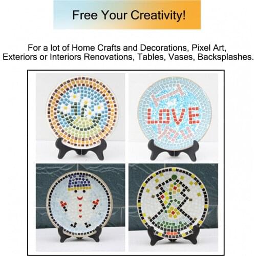 70 Pieces 10x40mm Rectangular Shape Glass Mosaic Tiles for Art