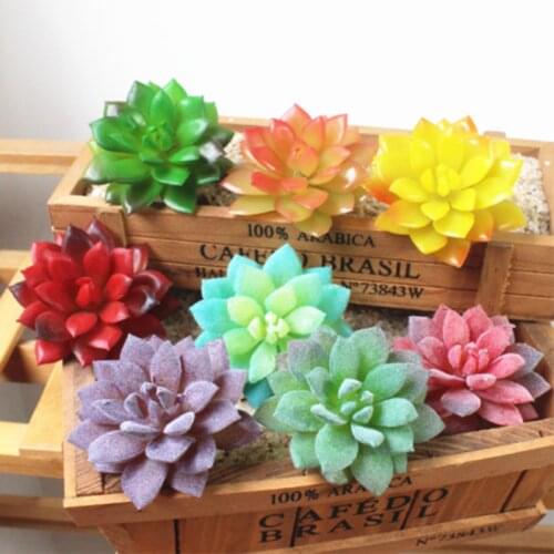 8PCS Artificial Succulent Plants Unpotted Fake Cactus Flocked Stems Home Decor