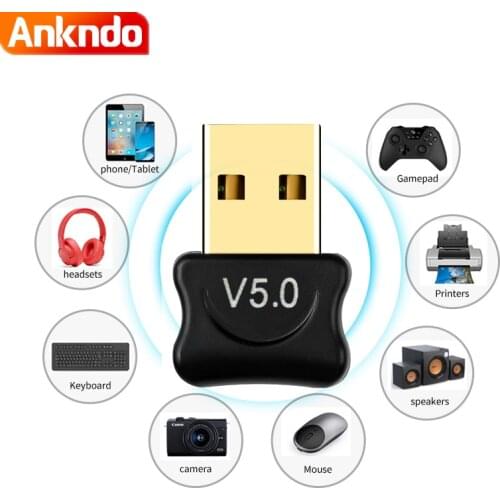 ANKNDO 5.0 Bluetooth Usb Adapter for Pc Windows 7 8 10 Computer Laptops Receptor Bluetooth Transmitter Speaker Earphone Dongle