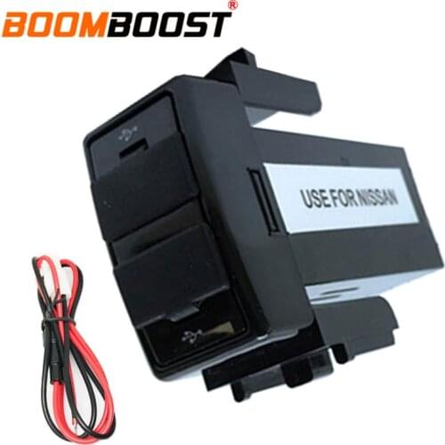 Hot Dual USB Car Charger Socket Dashboard Phone Charger Interface Socket Car Charger Use for NISSAN ABS 12V 2.1A