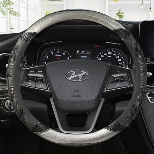 Car steering-wheels cover 37 38cm 15" For Hyundai ELantra/i35 Sonata/i45 Creta/ix25 Tuscon/ix35 Accent Verna Solaris Santa Fe