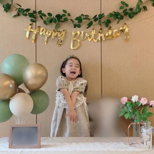 Bronzing birthday pull flag rose gold silver gold birthday party pull flag balloon decoration accessories baby shower