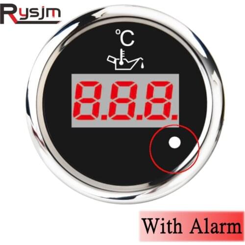 52mm Digital Oil Temp Gauge Temperature Meter 50-150 Celsius For Car Boat Yacht Red LED Backlight with alarm 12V 24V