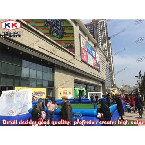 Children inflatable football field, safe inflatable soccer play arena inflatable rugby field