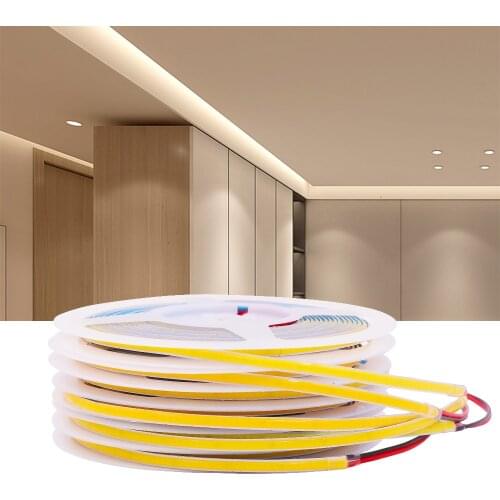 Flexible FOB Led Light Bar 384 LEDs High Density RA90 Warm Nature Cool White Blue Green Red DC 12V 24V Soft COB Strip Lighting