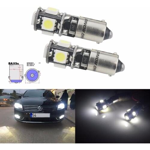 ANGRONG 2x H6W BAX9s 5 SMD Canbus LED Bulb Indicator Reverse Parking Side Light Lamps (CA306x2)