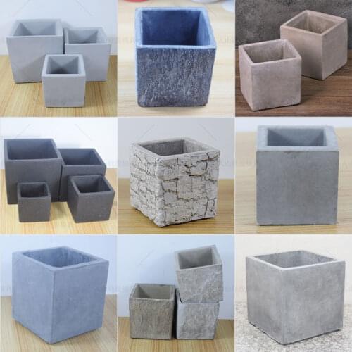 Customized cement flower pot mold lithium mud fleshy flower pot silicone mold square multi-style DIY mold