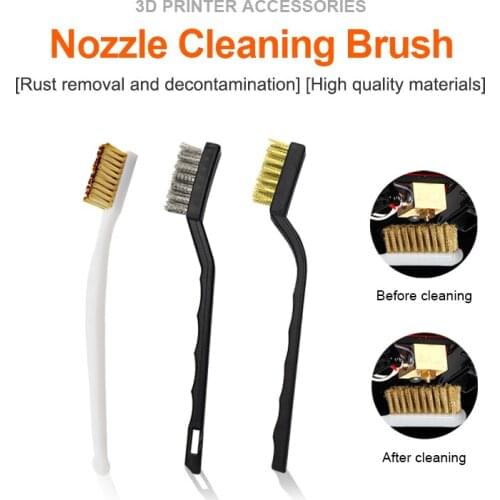 3D Printer Cleaner Tool Copper Wire Toothbrush Nozzle Brush For Cleaning Heating Block Hotend Hot Bed Derusting Parts