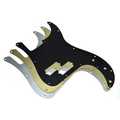 KAISH 13-Hole Metal Aluminium Anodized Precision P Bass Modern Style Standard Pickguard Fits American Fender P Bass Silver