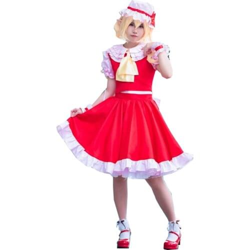 Anime Touhou Project flandre scarlet Cosplay Costume custom any size Halloween
