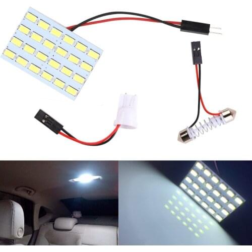 12 36 48 SMD 5630 LED Auto Dome Panel Light Car Interior Reading Lamp Roof Bulb With T10 W5W BA9S C5W Festoon 3 Adapter Base