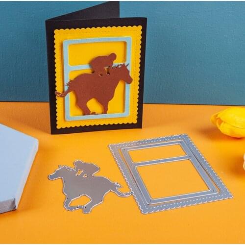 Metal cutting dies cut die mold riding horse decoration Scrapbook paper card craft knife mould blade punch stencils dies