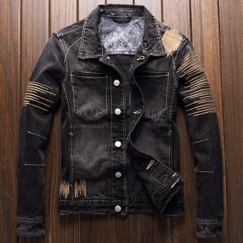 Spring Mens Jeans Jacket Coats Plus Size XXXL European Style Personality Mens Denim Overcoats Mens Brand Streetwear 2020 A222