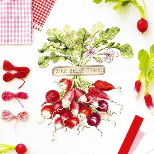Fishxx Cross Stitch Kit VE16 Water Radish Kitchen Ingredients Accurate Printing Restaurant Hanging Picture