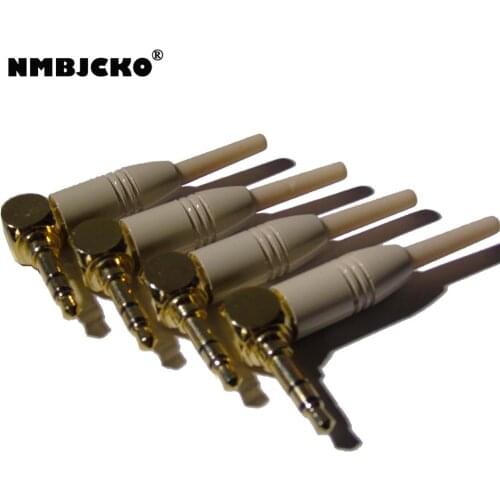NMBJCKO 50pcs/lot complexion 3.5mm Audio Jack 3 Poles Earphone Splice Adapter HiFi Headphone 90 Degree