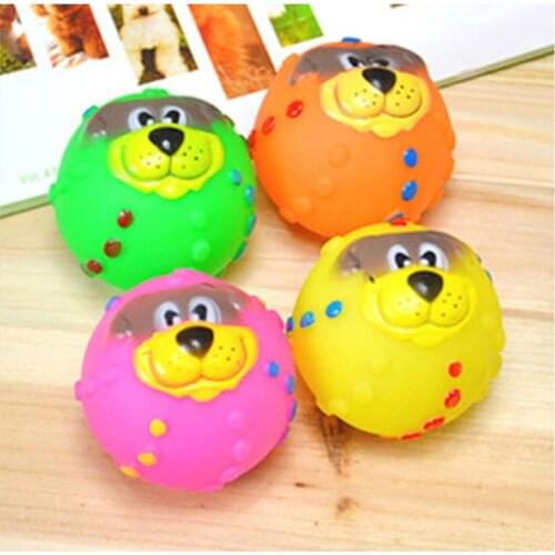 New Pet Dog Cat Cute Vinyl Pets Bite Toy Ball Squeaky Giggle Quack Sound Training Toy Chew Good Quality