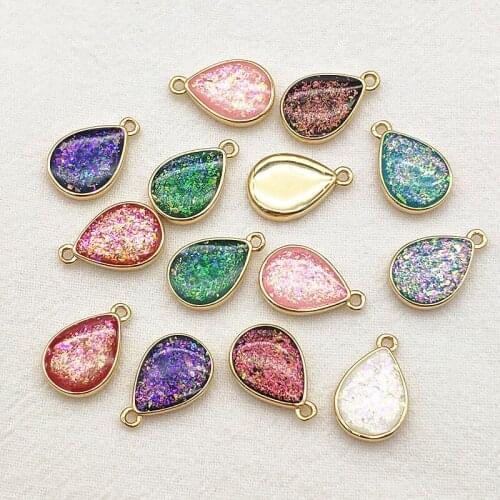 New Arrival! 18x12mm 50pcs 18K Gold Plating Powder Drop Charm For Handmade Earrings DIY Parts,Jewelry Findings & Components