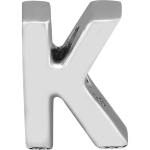 Fits For Pandora Charms Bracelets Letter K Beads 100% 925 Sterling-Silver-Jewelry Free Shipping