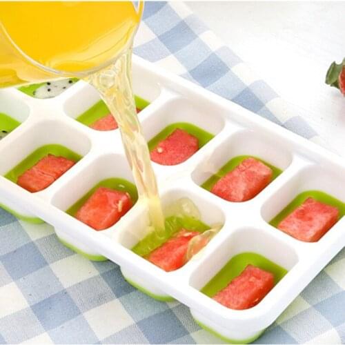 Ice Tray with Lid 14/21 Grid Super Easy Release Cube Molds Stackable Durable for Cocktail Freezer Beverages TS1