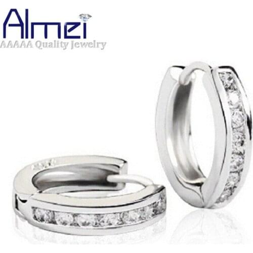 Cubic Zircon Stud Earrings for Women Girls Gift Fashion Crystal Round Cute Zirconia Brinco Pendientes Plata Wholesale Y046P