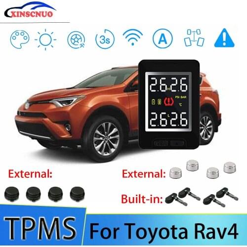 XINSCNUO Car TPMS For Toyota Rav4 Tire Pressure And Temperature Monitoring System With 4 Sensors