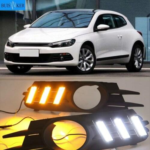 For VW Scirocco R LED DRL 2009-2014 Scirocco R DRL Racing Daytime Running Light Fog Lamp Automotive Accessories