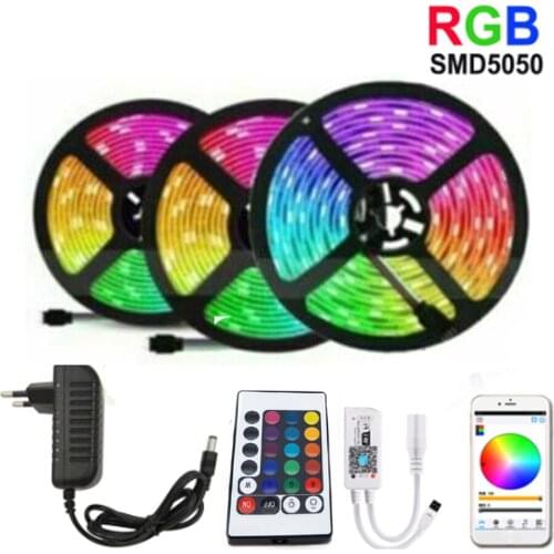 5m-100m WiFi/IR/2.4G Touch LED Strip Light RGB SMD 2835 5050 RGBW/RGBWW 60leds LED Strip Tape DC 12V+ Remote Control+ Adapter EU